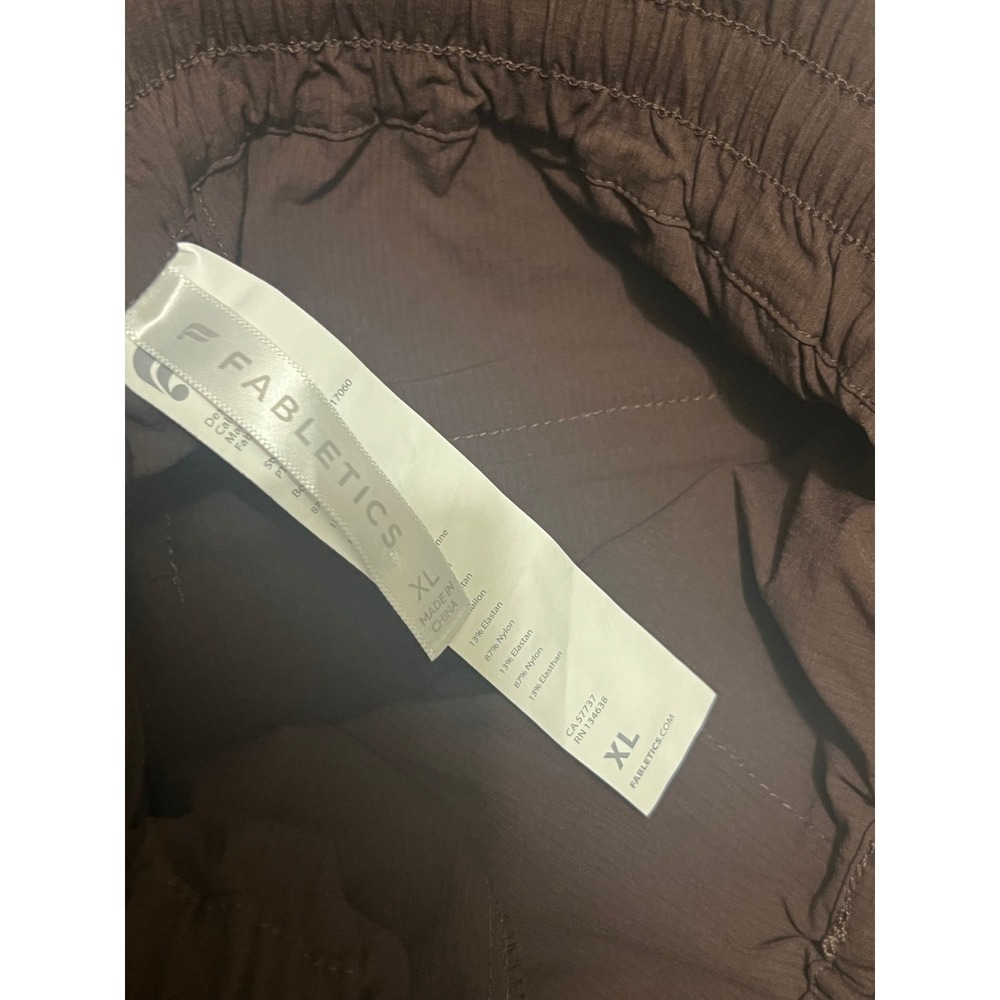 Fabletics XL Brown Cargo Pants Wide Leg Elastic Waist Drawstring Womens - Picture 5 of 8